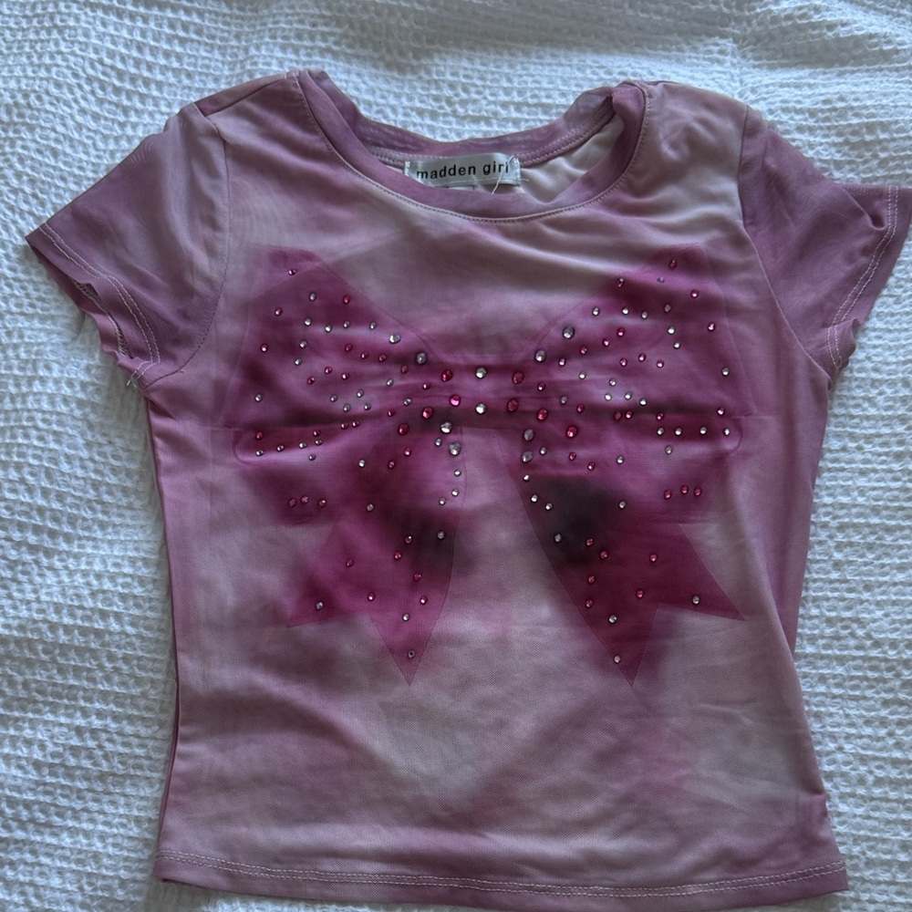 Madden Girl Purple Bow Kids T-Shirt